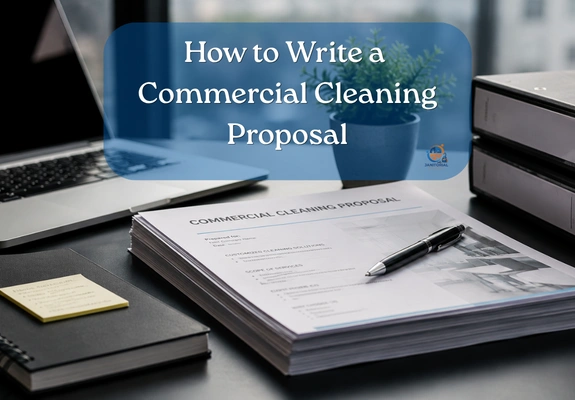a commercial cleaning proposal on a desk