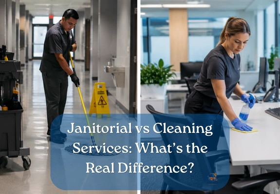 janitorial service in left side and cleaning service in right side