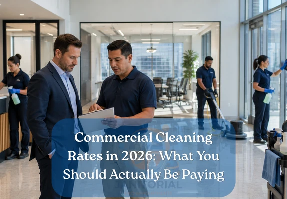 commercial cleaning rate showing to a business owner