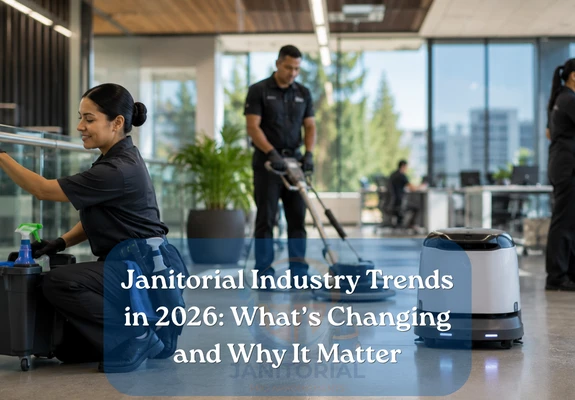 technicians working on janitorial cleaning with robot